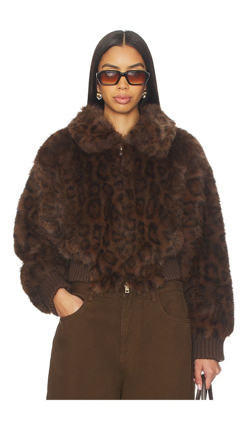 Bubish Hailey Faux Fur Bomber in Brown. - 12/L also