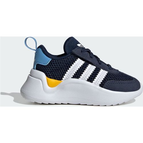 ADIDAS Originals Kids Unisex Adifom 70s Comfort Closure Elastic Laces Shoes - Blue & White Leather - .5 Infant