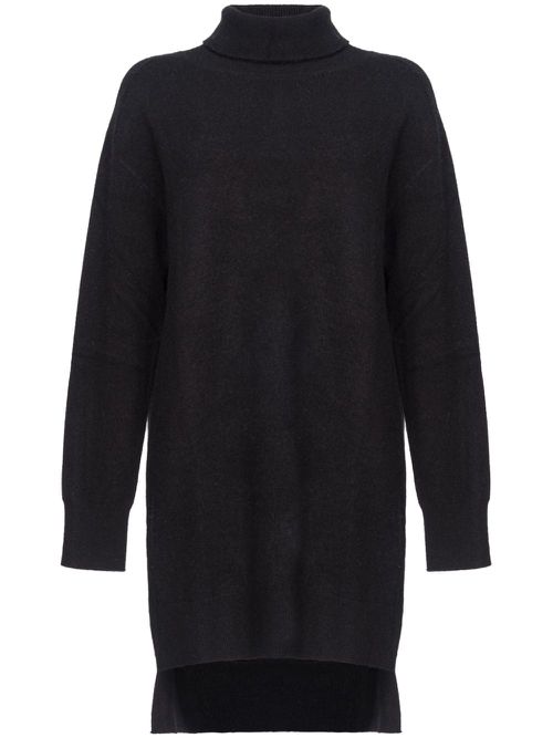 Logo-embroidered knitted dress - Black