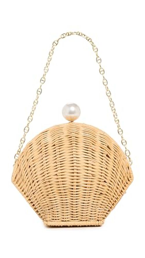 PAMELA MUNSON Women's The Shell Bag, Natural, Tan, One Size