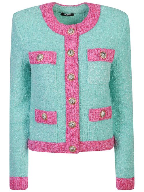Cropped tweed jacket - Blue