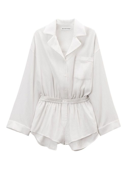 Striped jumpsuit - White