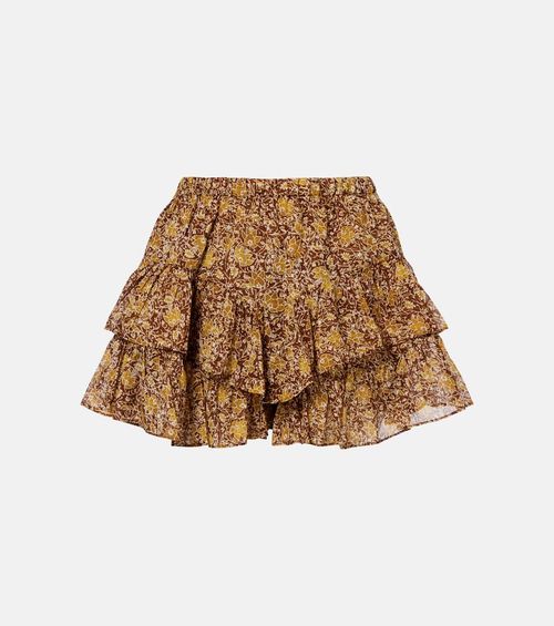 Jocadia floral tiered cotton voile shorts