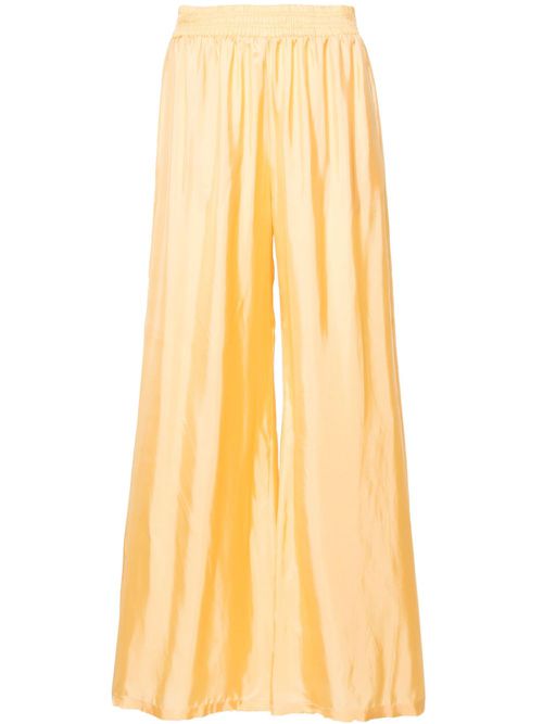 High-waist satin palazzo trousers - Orange