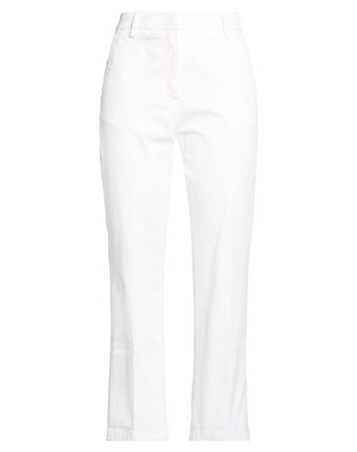 Woman Pants White Size 27 Cotton, Elastane