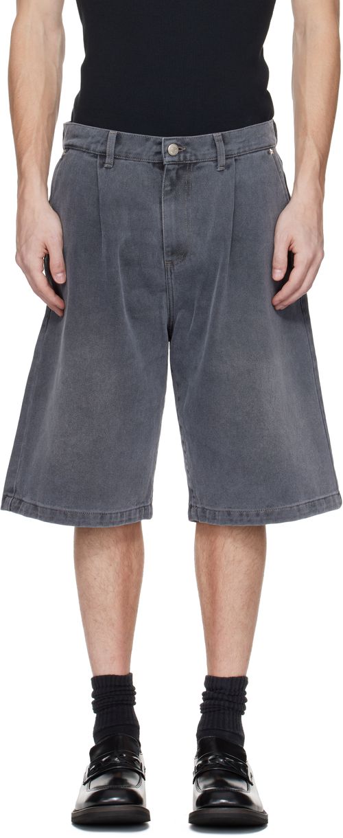 Mfpen Gray Star Rivet Denim Shorts