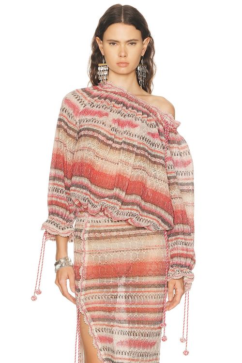 Isabel Marant Nalyna Top in Pink - Pink,Cream. 36 also