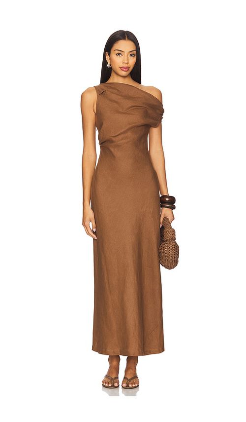 FAITHFULL THE BRAND ROBE MI-LONGUE SUIS en Brown.  XS. Also en