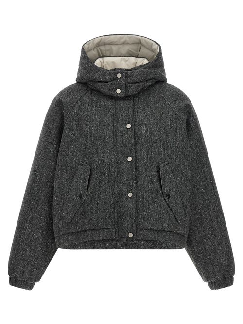 Shiny Zipper Pull Down Jacket