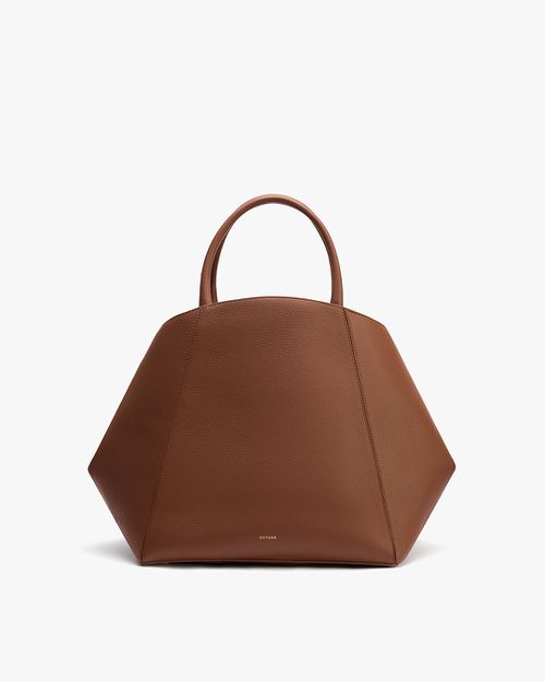 Women's Forma Satchel Bag in Dark Chestnut | Pebbled Leather