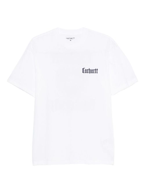 White Crewneck Logo Print T-shirt