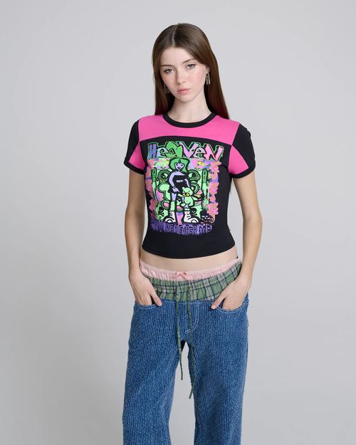 MARC JACOBS Marc Jacobs Do U Remember Panel Baby Tee in Black Multi