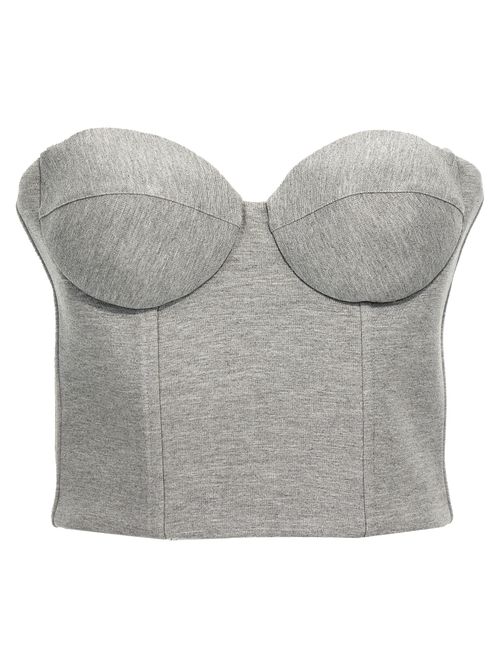 Structured Sweetheart Bustier Bustier Top — Gray