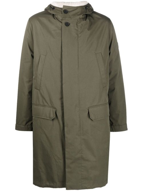 Shearling-lined hooded parka - Green