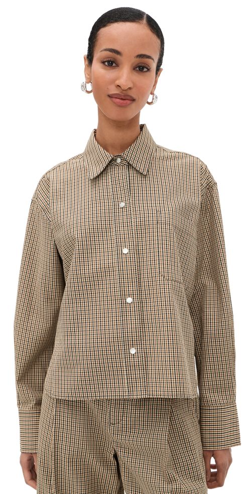 Cropped Button Down Shirt Lt Wheatstone Check