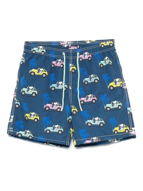 Graphic-print swim shorts - Blue