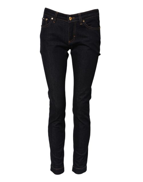 Skinny Low-Waist Denim Jeans — Blue