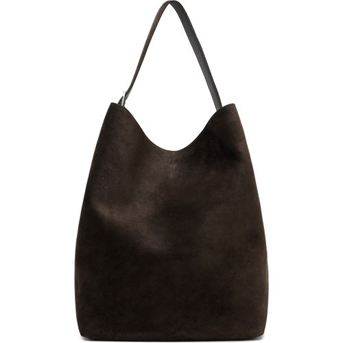 Brown Belted Suede Tote