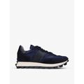 Mens Navy Allacciata Leather and Shell Low-top Trainers 6
