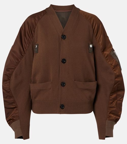Cotton-blend and twill cardigan