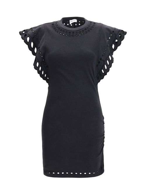 Broderie Anglaise Cotton Dress — Black