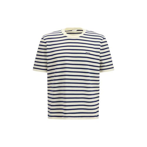 Striped Cotton T-Shirt — Blue