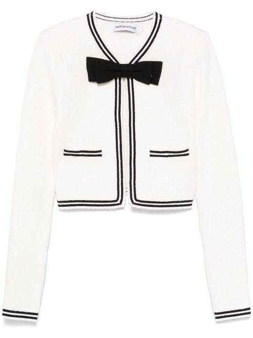 Bow-jacquard jacket - Neutrals