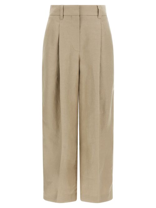 Linen Trousers Pants Beige