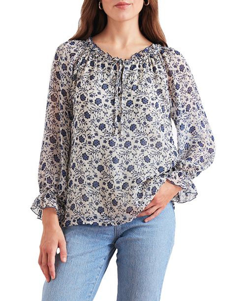 Women's Esme Top - Sapphire vines