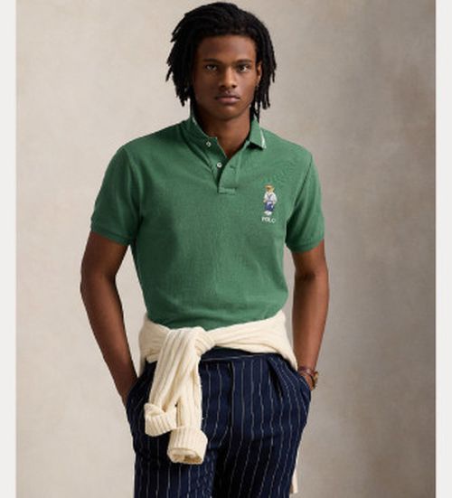Polo Ralph Lauren for man. 710963817001 Green mesh polo shirt (L), Casual, Cotton, Short sleeve