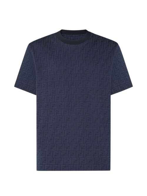 Men's Cotton Crew Neck T-Shirt with All-Over Logo Print