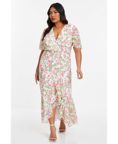 Women's Floral Wrap Maxi Dress - Multi