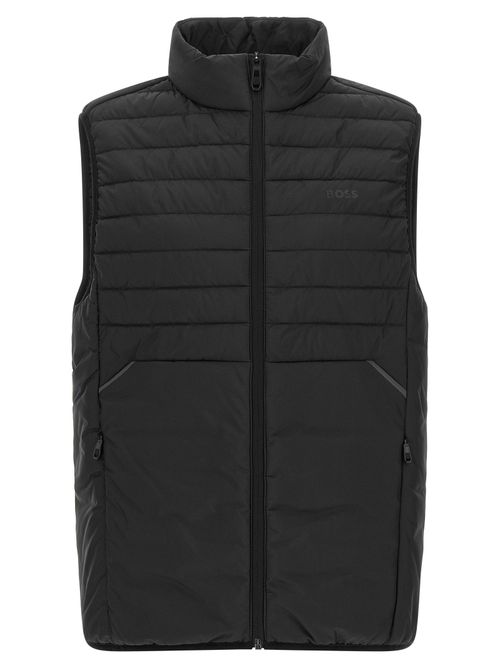 Hybrid Quilted Technical Vest — Black