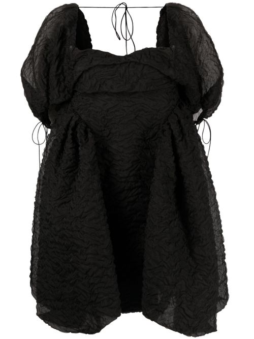 Sidra puff-sleeve minidress - Black
