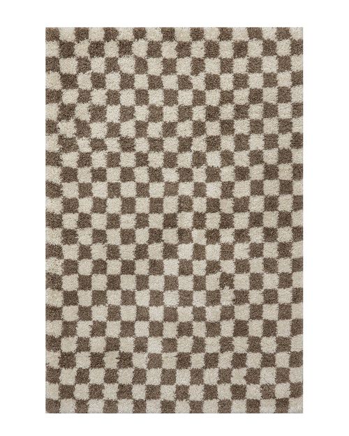 Adelaide Mid-Century Checkered Shag Area Rug