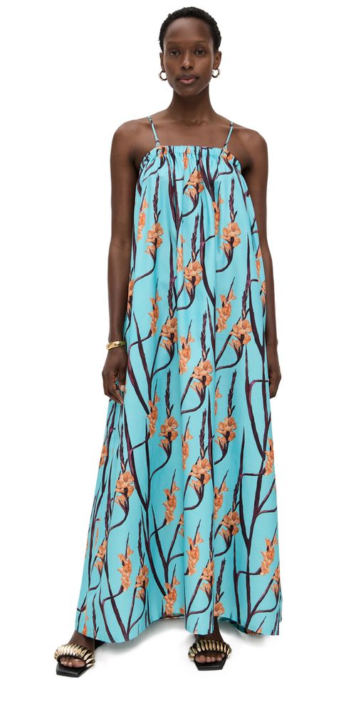 Strapless Maxi Dress Gladiolus Flower
