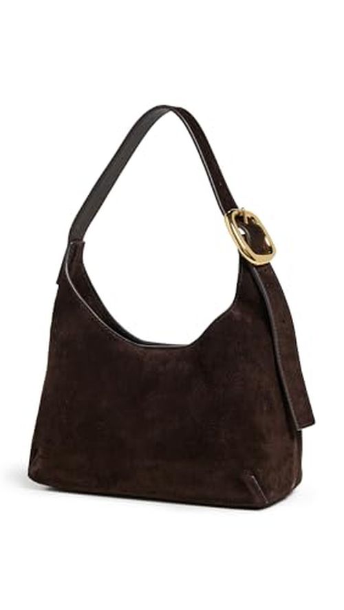 Madewell Women's The Sculptural Buckle Shoulder Bag In Suede, Dark Carob, Brown, One Size
