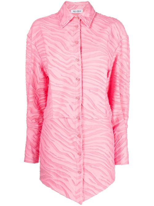 Silvye zebra-patterned shirt dress - Pink