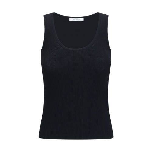 Ribbed Viscose Tank Top — Black