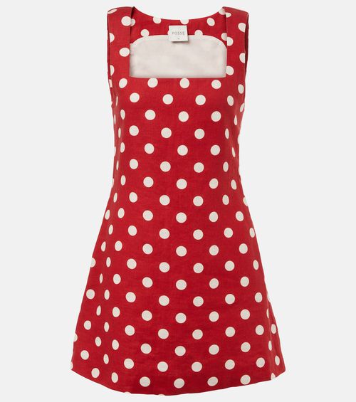 Alice polka-dot linen minidress