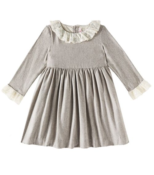 Bonpoint Flavie tulle-trimmed flannel dress