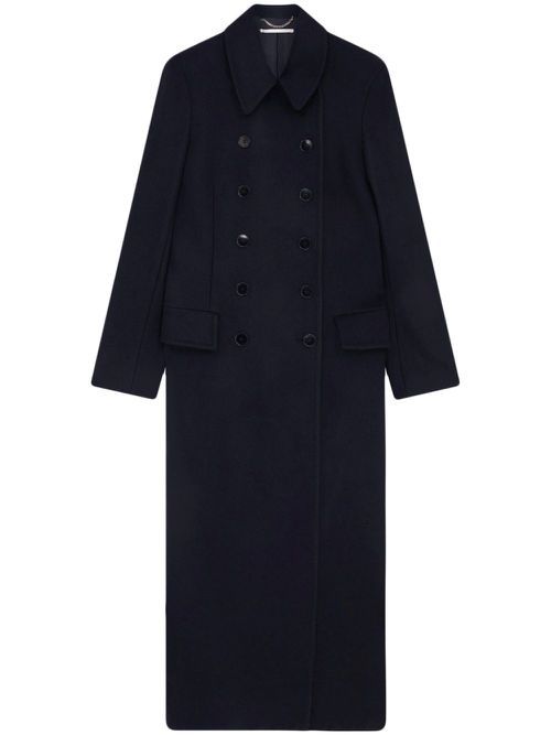 Felted wool double-breasted coat - Blue