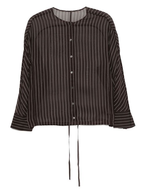 LESS silk long sleeved shirt - Brown