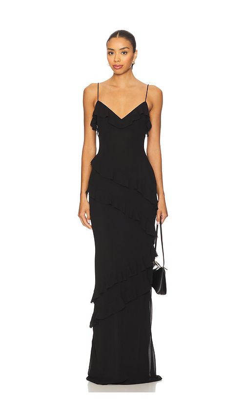 MAJORELLE Aesha Gown in Black. XS. Also in