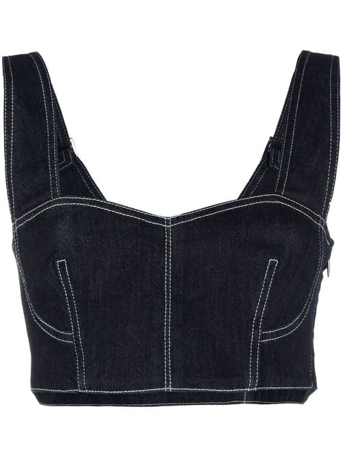 Denim bustier top - Blue