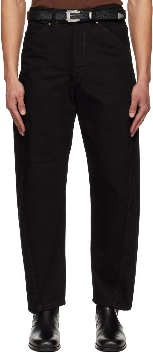 Black Twisted Workwear Jeans