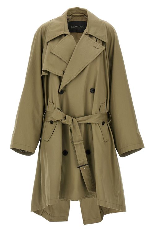 'Draped Neck' Trench Coat