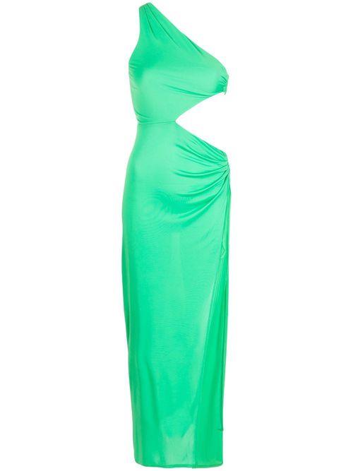 Knot-detail asymmetric dress - Green