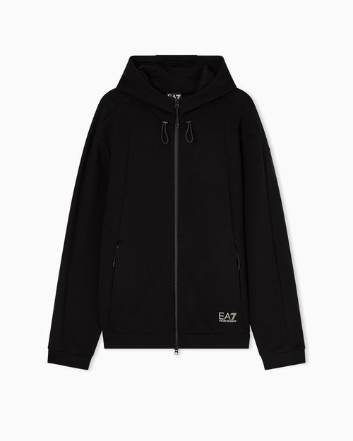 Cotton-blend hooded sweatshirt