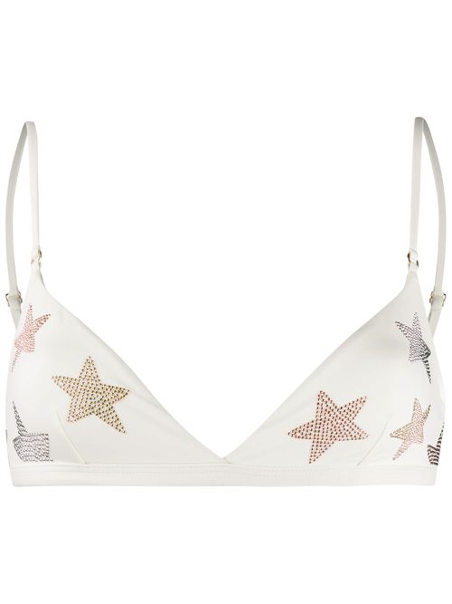 Star-embellished bikini top - Neutrals